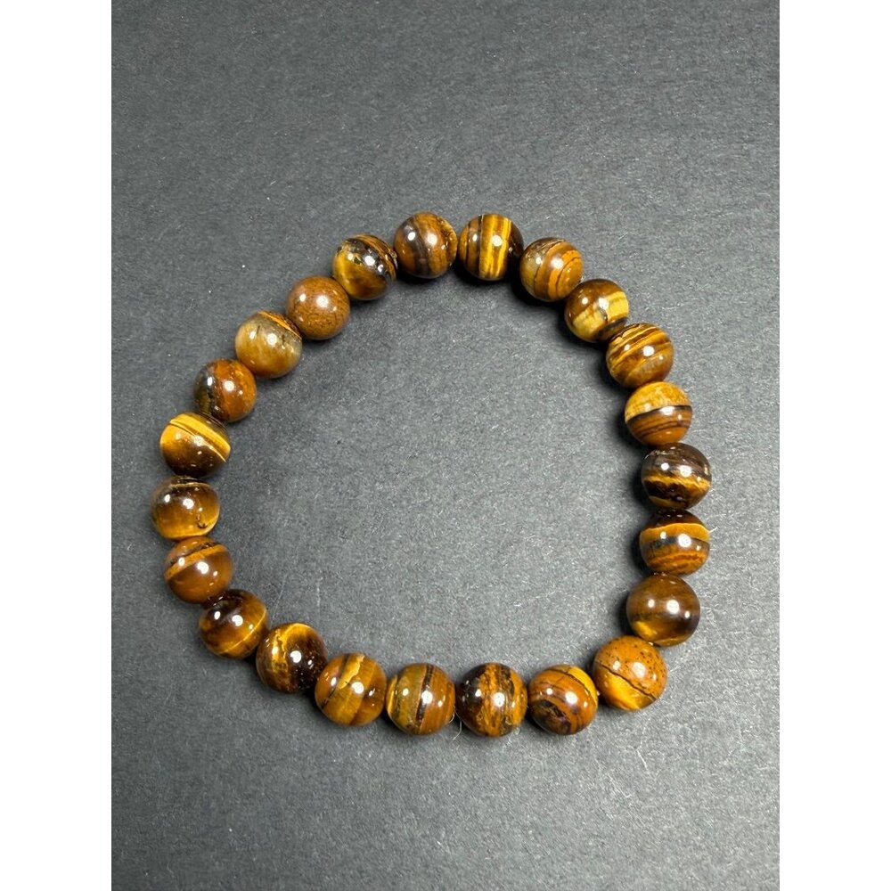 2/$30 Natural Tigers Eye Stretch Bracelet 8.4mm Beads Stone Crystal 6.5" Healing